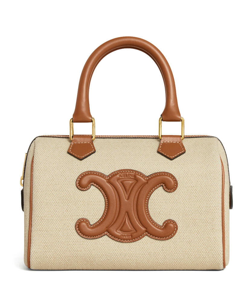 Small Boston Cuir Triomphe In Textile And Calfskin