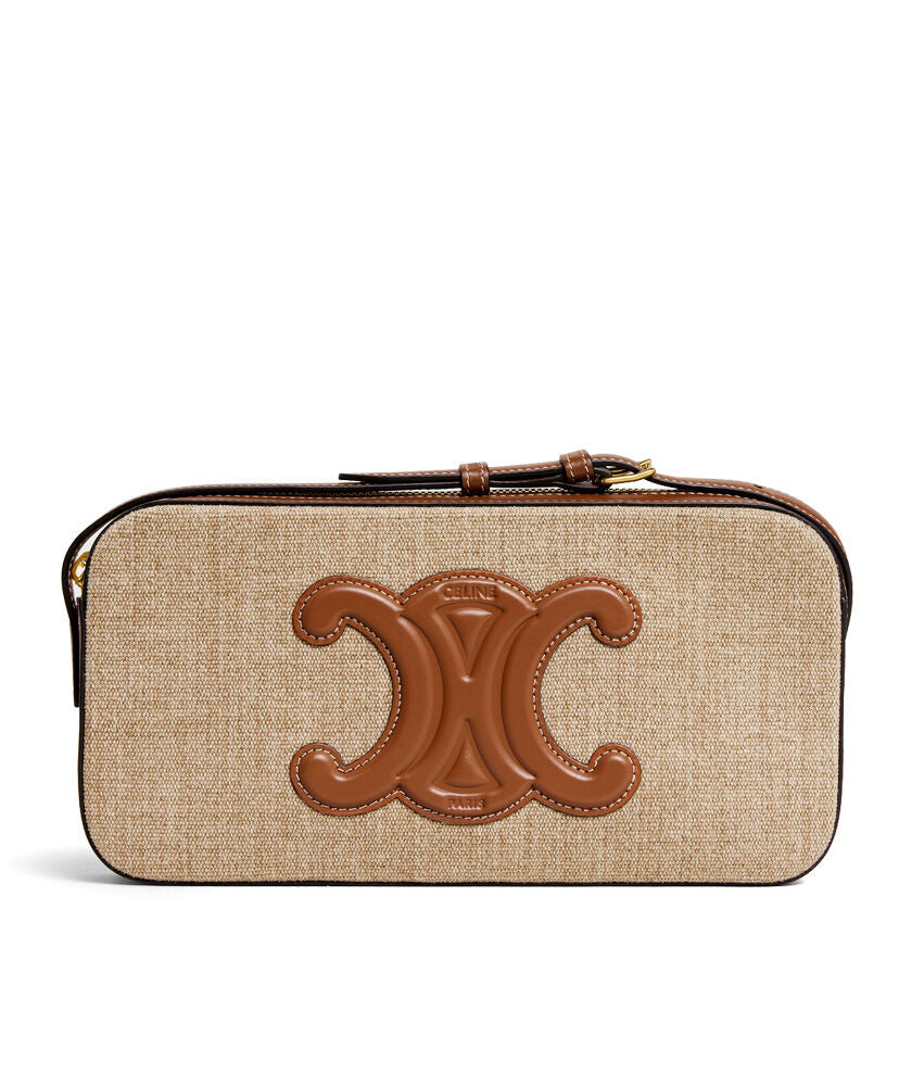 Camera Shoulder Bag Cuir Triomphe In Textile And Calfskin