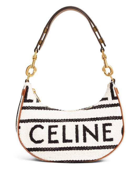 Medium Ava Strap Bag In Textile With Celine All-Over And Calfskin