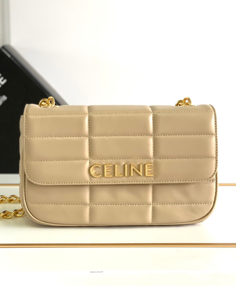 Chain Shoulder Bag Matelasse Monochrome Celine In Quilted Goatskin