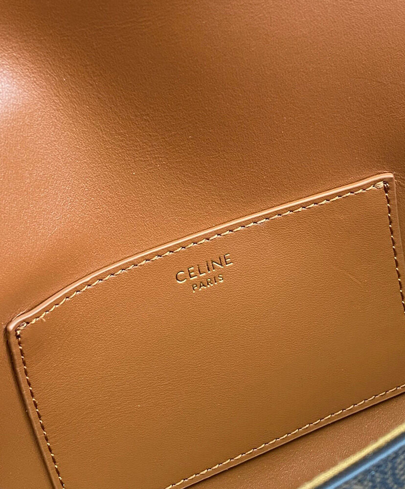 Clutch On Strap In Triomphe Canvas And Calfskin