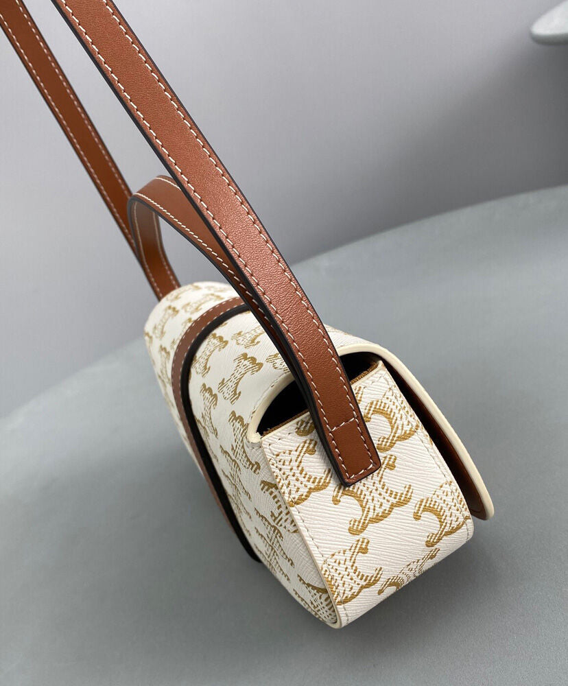 Clutch On Strap In Triomphe Canvas And Calfskin