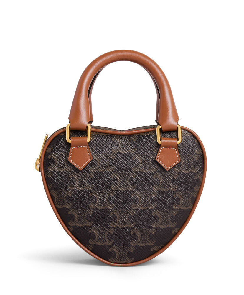 Medium Celine Heart In Triomphe Canvas And Calfskin