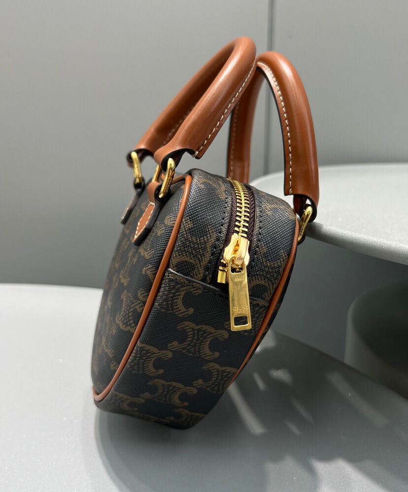 Medium Celine Heart In Triomphe Canvas And Calfskin