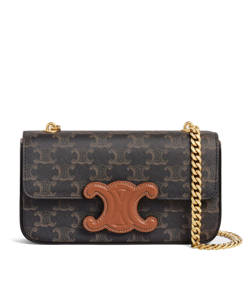 Chain Shoulder Bag Cuir Triomphe In Triomphe Canvas And Calfskin