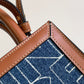 Mini Vertical Cabas Celine In Denim With Celine All-Over Print