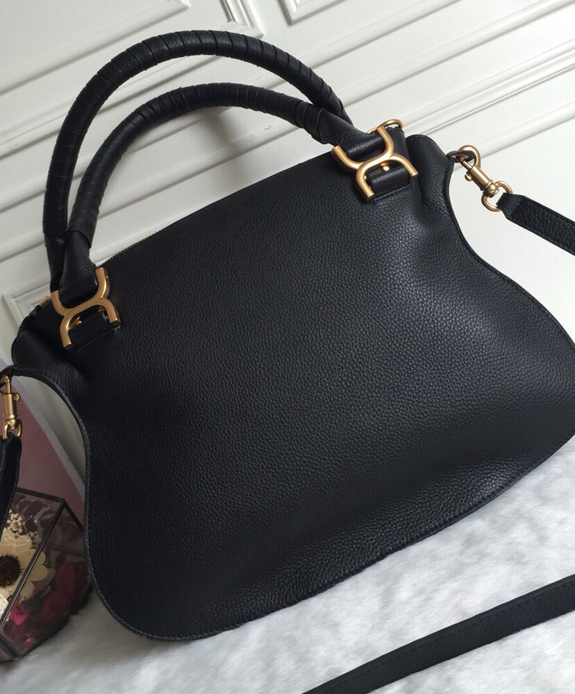 Marcie Leather Handbag In Small Grain Calfskin