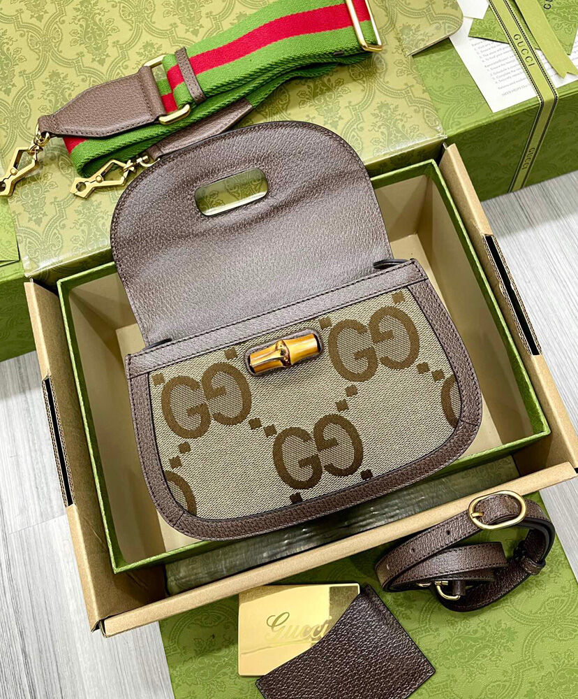 Gucci Bamboo 1947 Jumbo GG Small Top Handle Bag - MarKat store