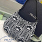 Prada Cleo Jacquard Knit And Leather Bag