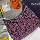 Prada Cleo Jacquard Knit And Leather Bag