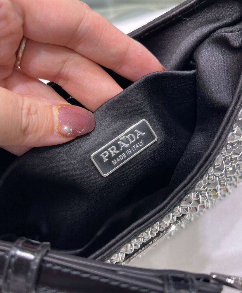 Prada Cleo Satin Bag With Appliques