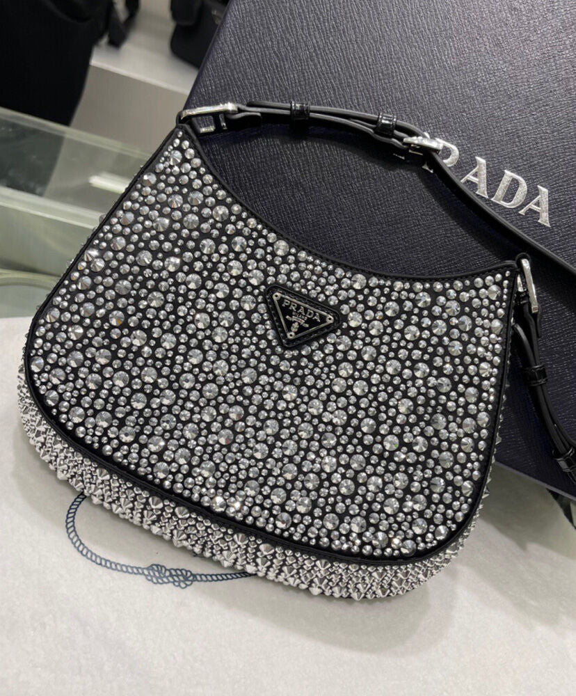 Prada Cleo Satin Bag With Appliques