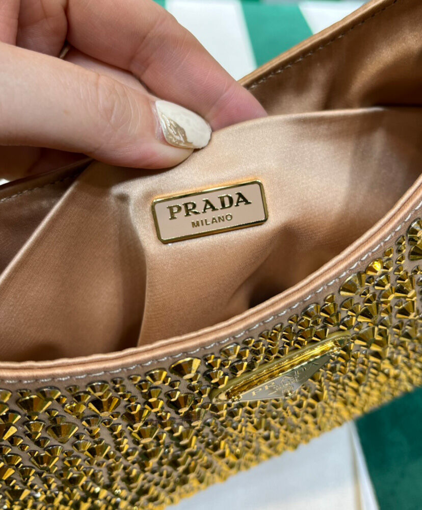 Prada Cleo Satin Bag With Crystals