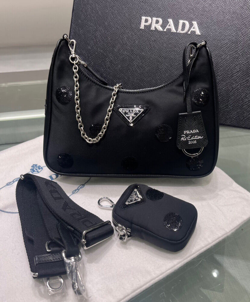 Prada Re-Edition 2005 Re-Nylon Polka-dot Bag - MarKat store