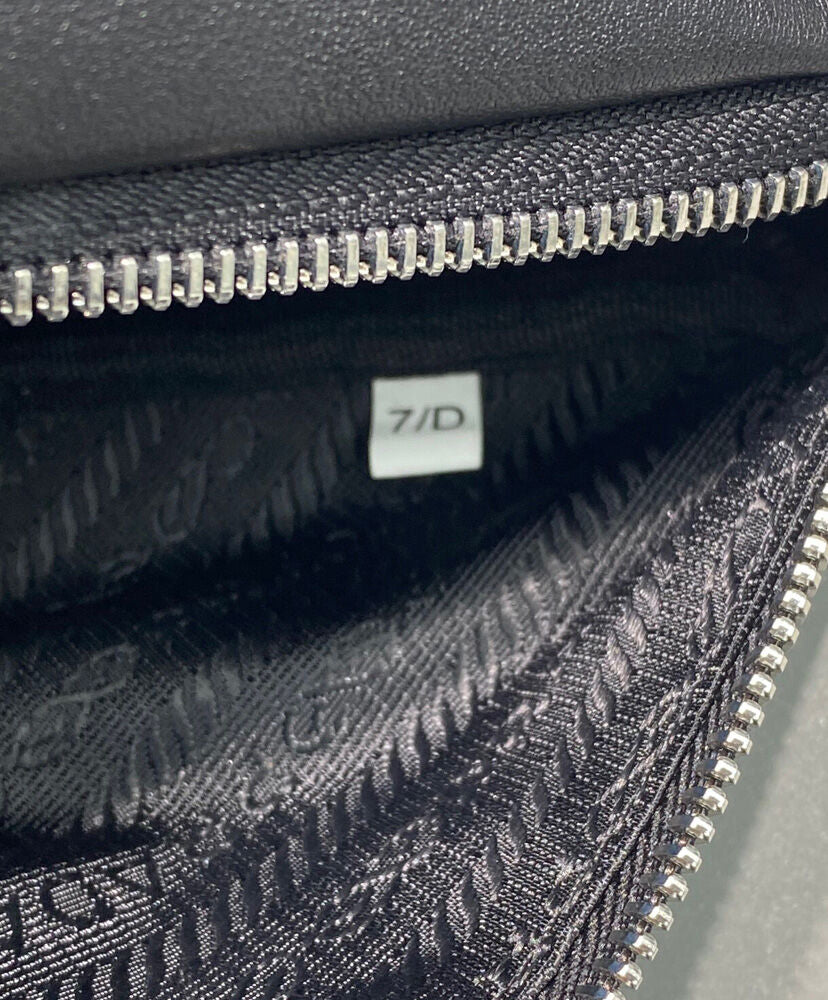 Black Prada Triangle Leather Shoulder Bag