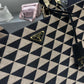 Large Prada Symbole Jacquard Fabric Handbag