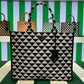 Large Prada Symbole Jacquard Fabric Handbag