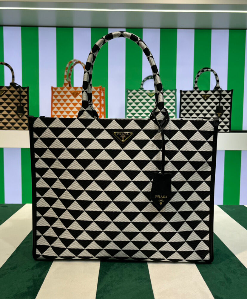 Prada Large Symbole Geometric-Print Tote