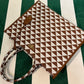 Large Prada Symbole Jacquard Fabric Handbag