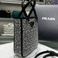 Small Crystal-studded Satin Tote Bag - MarKat store