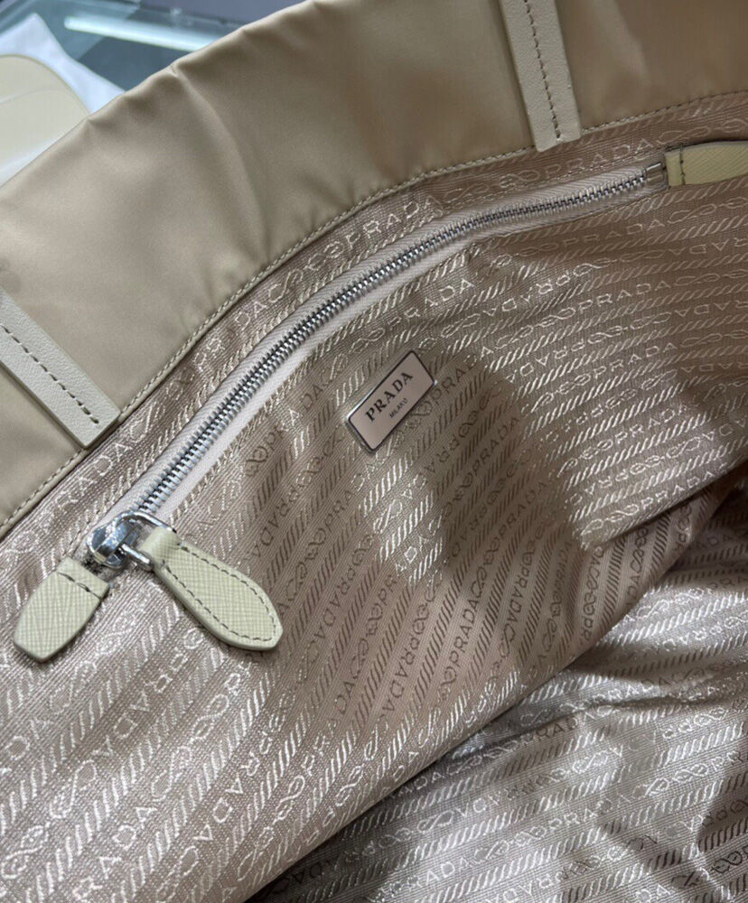 Re-Nylon And Saffiano Leather Tote Bag