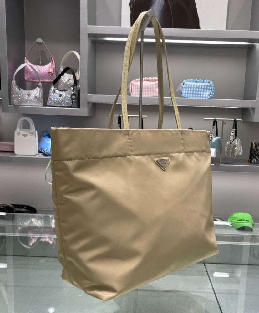 Re-Nylon And Saffiano Leather Tote Bag