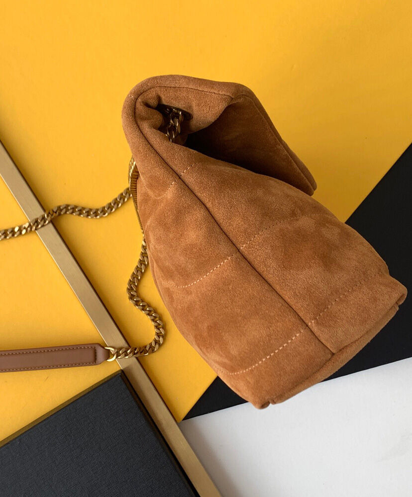 Loulou Puffer Small Suede Shoulder Bag - MarKat store