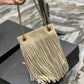 Grace fringed Leather-Trimmed Suede Shoulder Bag