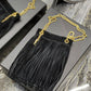 Grace fringed Leather-Trimmed Suede Shoulder Bag