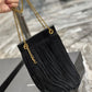 Grace fringed Leather-Trimmed Suede Shoulder Bag