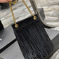 Grace fringed Leather-Trimmed Suede Shoulder Bag