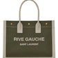 Rive Gauche Leather-Trimmed Printed Canvas Tote