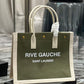 Rive Gauche Leather-Trimmed Printed Canvas Tote