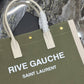 Rive Gauche Leather-Trimmed Printed Canvas Tote