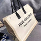 Noe Leather-Trimmed Printed Canvas Tote