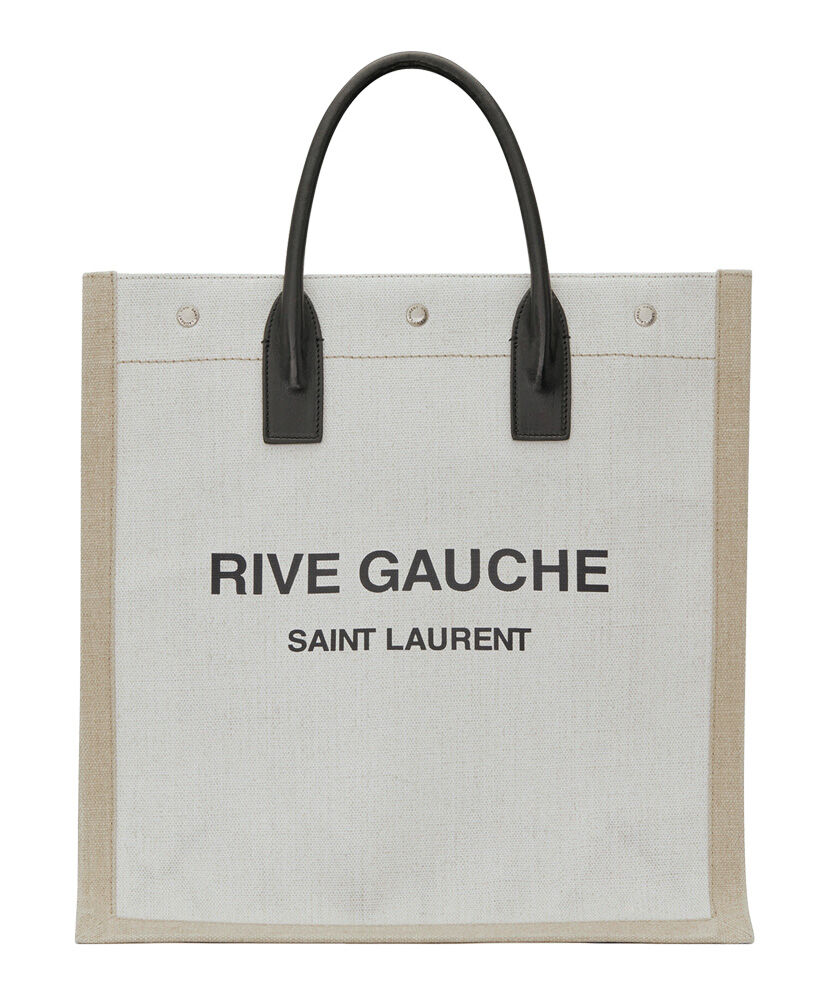 Rive Gauche N/S Shopping Bag In Linen And Cotton