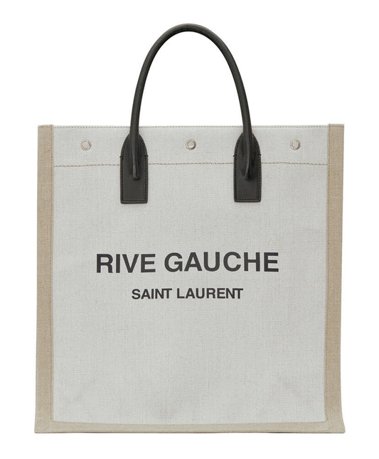 Rive Gauche N/S Shopping Bag In Linen And Cotton