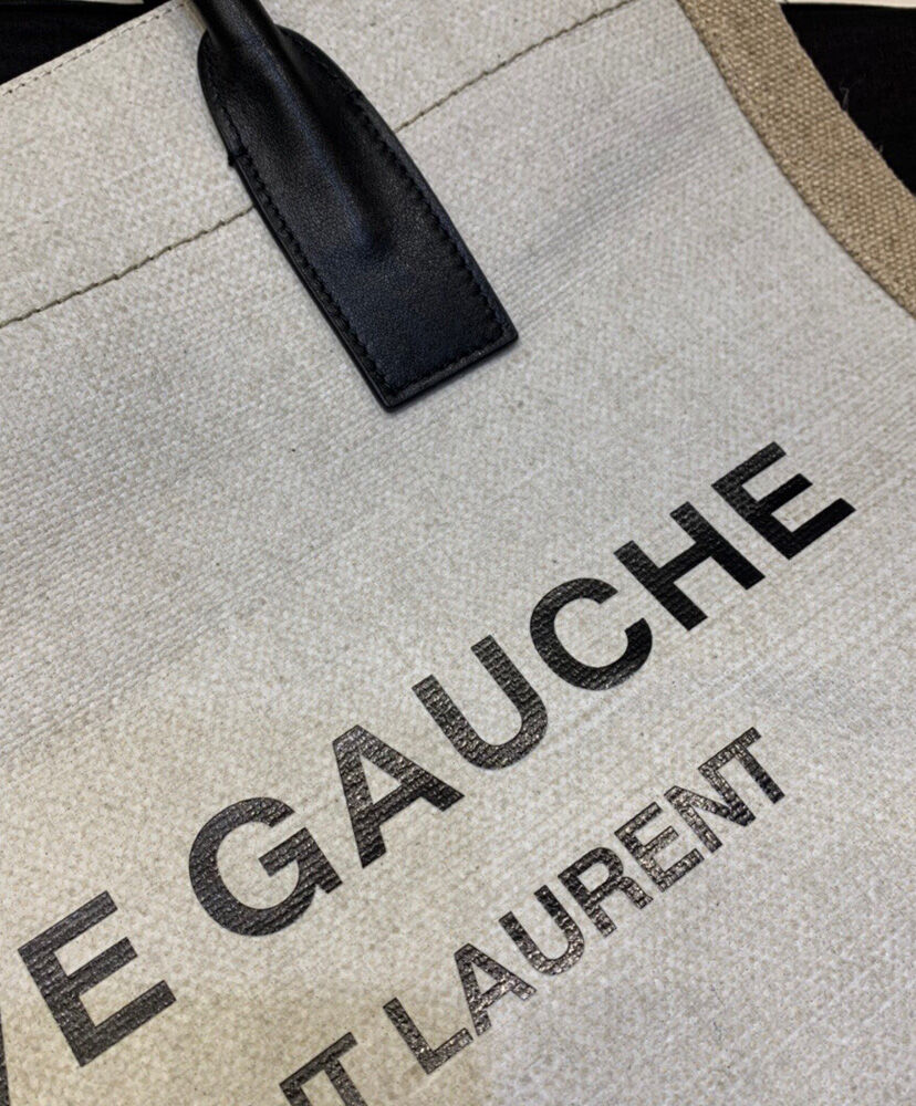 Rive Gauche N/S Shopping Bag In Linen And Cotton