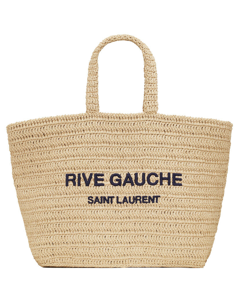 Rive Gauche Raffia-effect Tote Bag