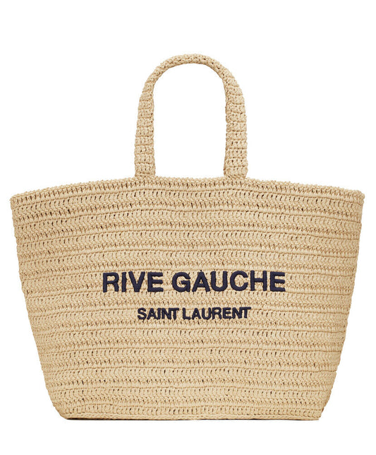 Rive Gauche Raffia-effect Tote Bag