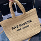 Rive Gauche Raffia-effect Tote Bag