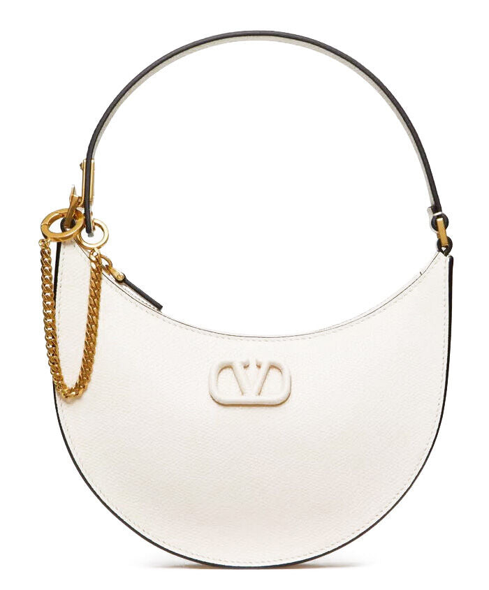 Mini Vlogo Signature Grainy Calfskin Hobo Bag