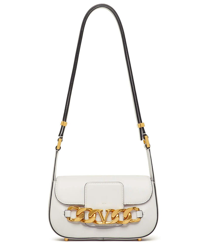 VLogo Chain Small Laminated Nappa Shoulder Bag