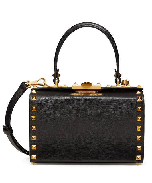 Rockstud Alcove Grainy Calfskin Box Bag