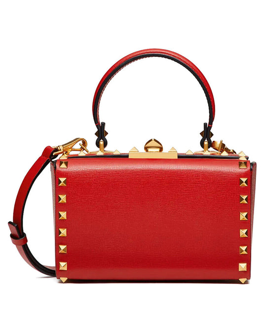 Rockstud Alcove Grainy Calfskin Box Bag