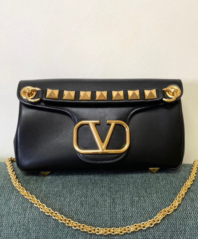 Stud Sign Nappa Shoulder Bag