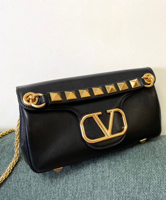 Stud Sign Nappa Shoulder Bag