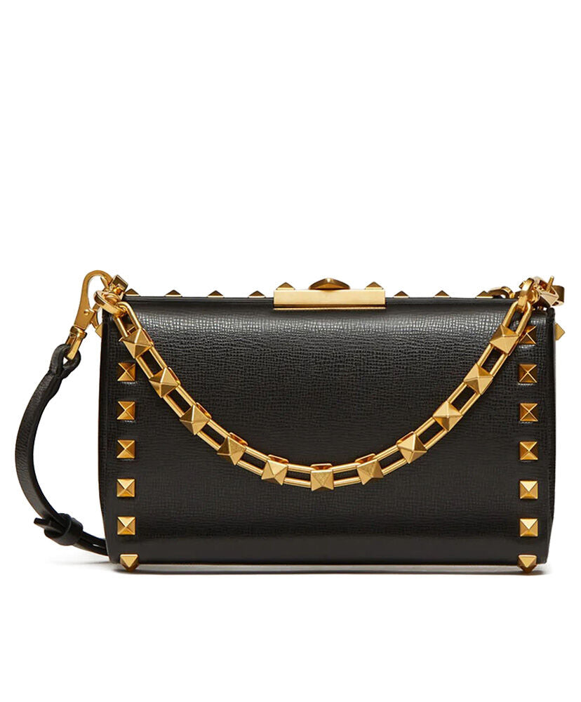 Rockstud Alcove Grainy Calfskin Clutch