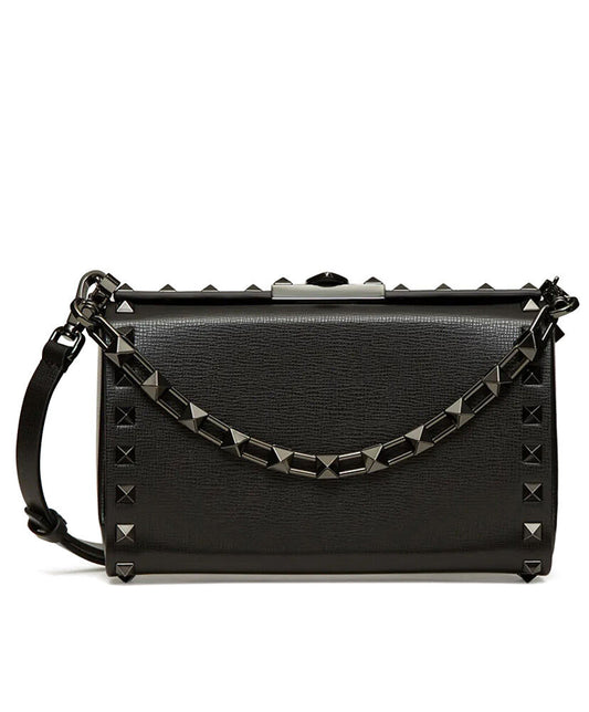 Rockstud Alcove Grainy Calfskin Clutch