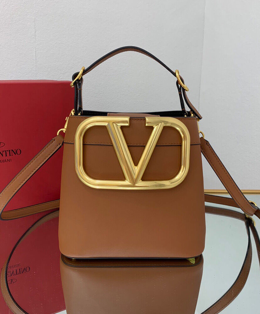 Supervee Leather Bucket Bag